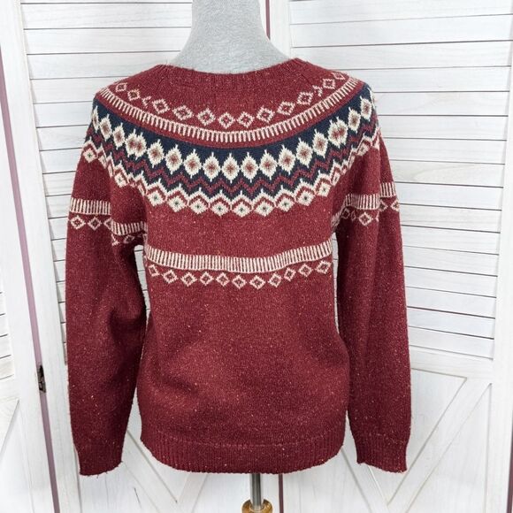 Weatherproof Vintage Fairisle Pullover Sweater Chili Red Small - Picture 5 of 12